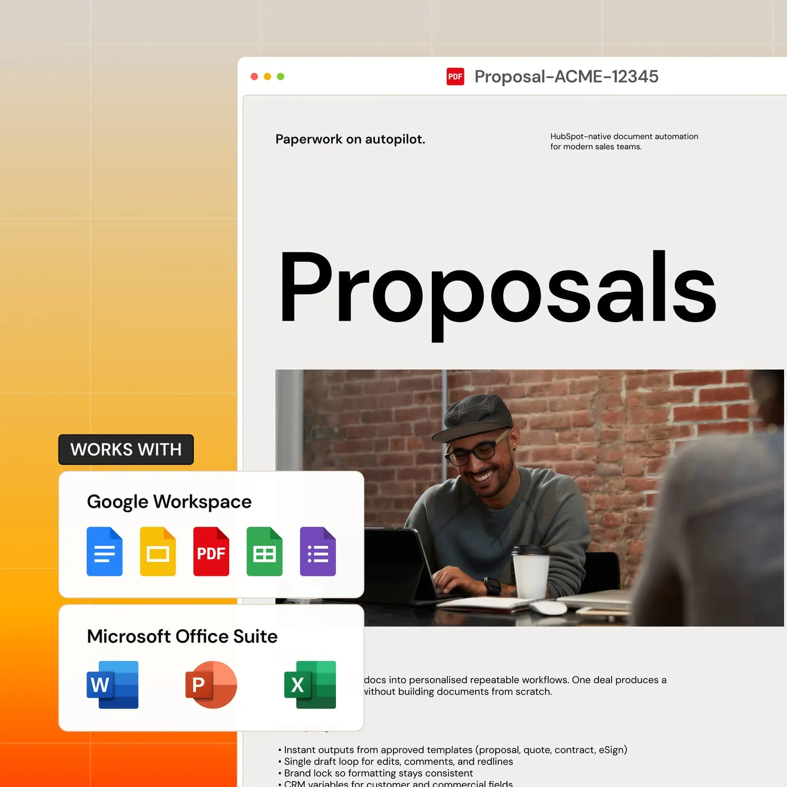 Branded proposal generated from a HubSpot deal