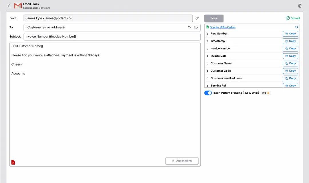 Step 3: Customise the invoice