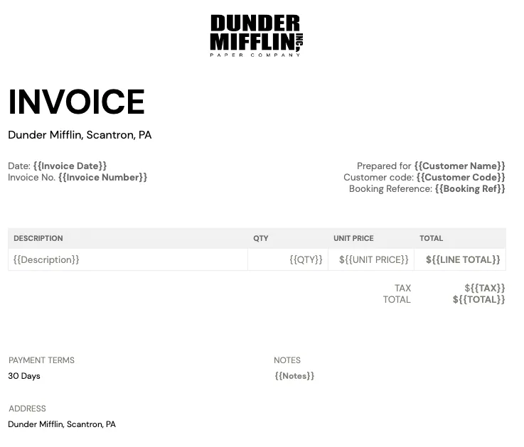 Portant's Free Invoice Template 