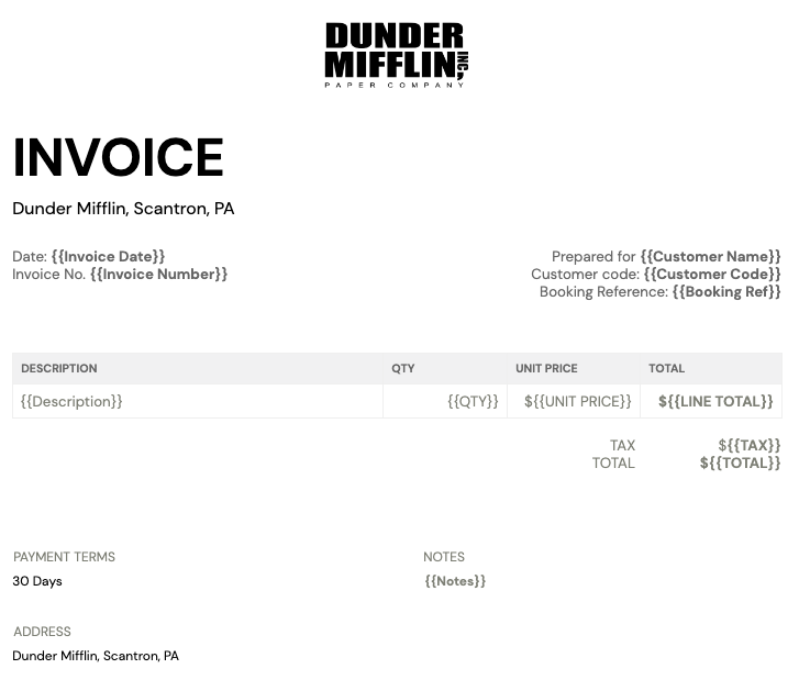 Portant's Free Sales Invoice Template