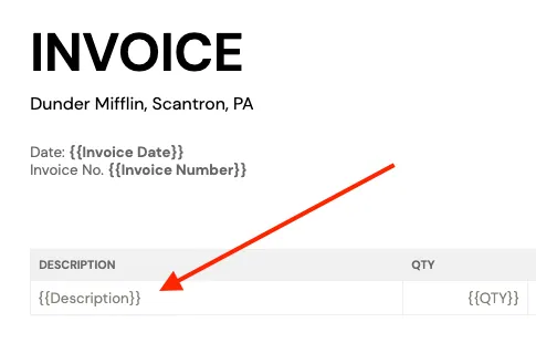 Description of Services on an Invoice Example 
