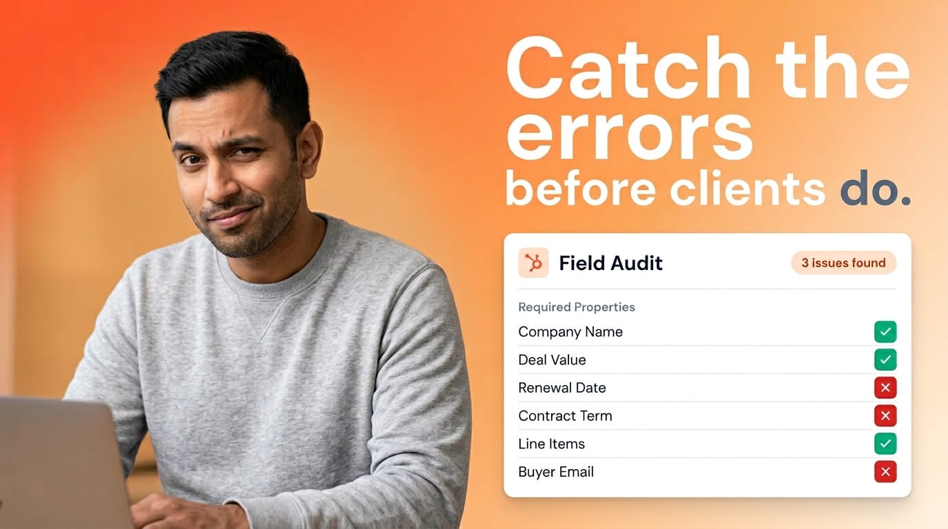 Cover illustration for How to audit your HubSpot data so every sales document goes out right
