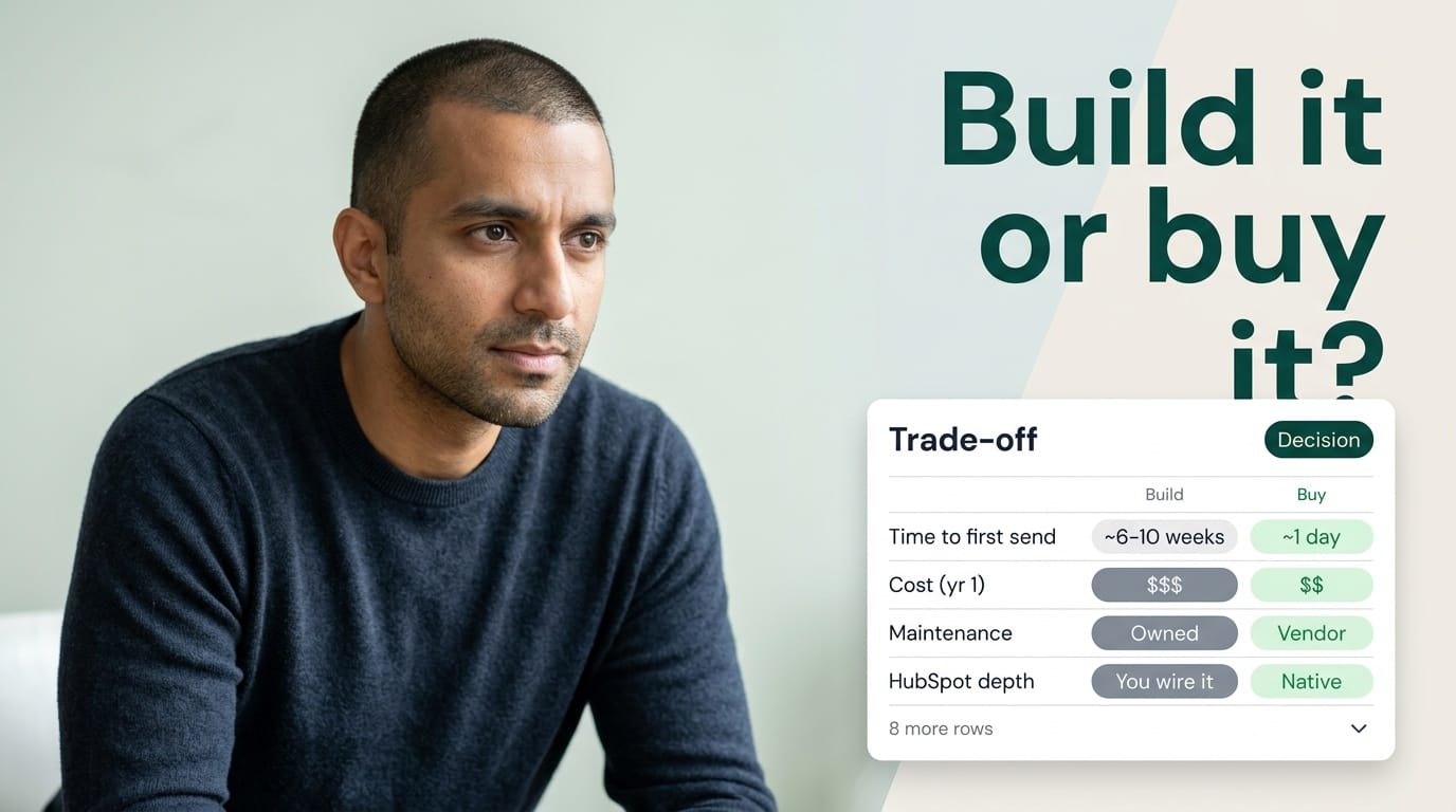 Cover illustration for Should you build or buy document automation for HubSpot?